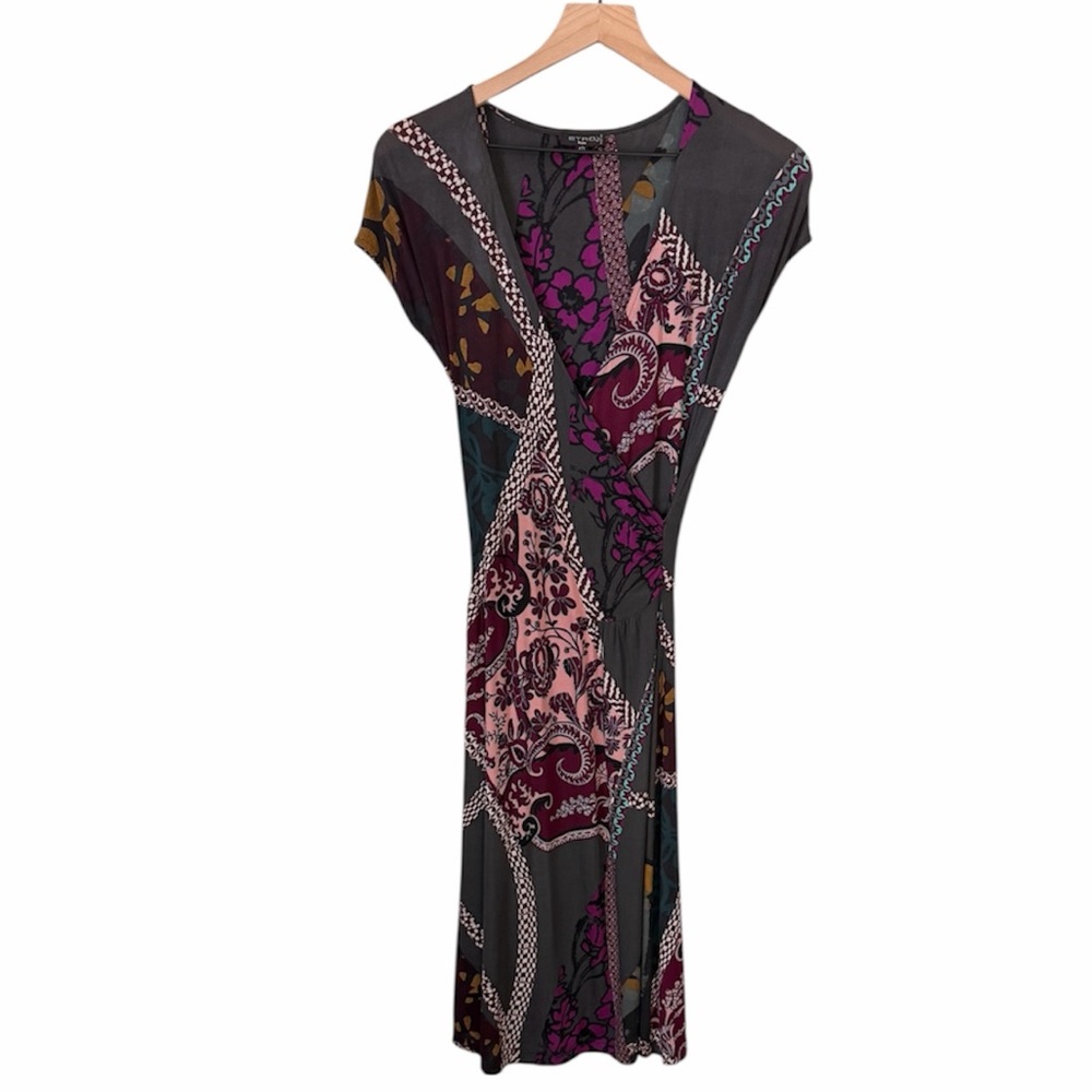 ETRO Midi Wrap Dress Patchwork Floral Size IT 40 / US 4